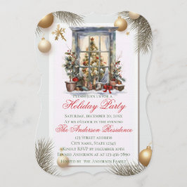 Elegant Christmas Holiday Invitation Einladung