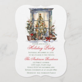 Elegant Christmas Holiday Invitation Window Einladung