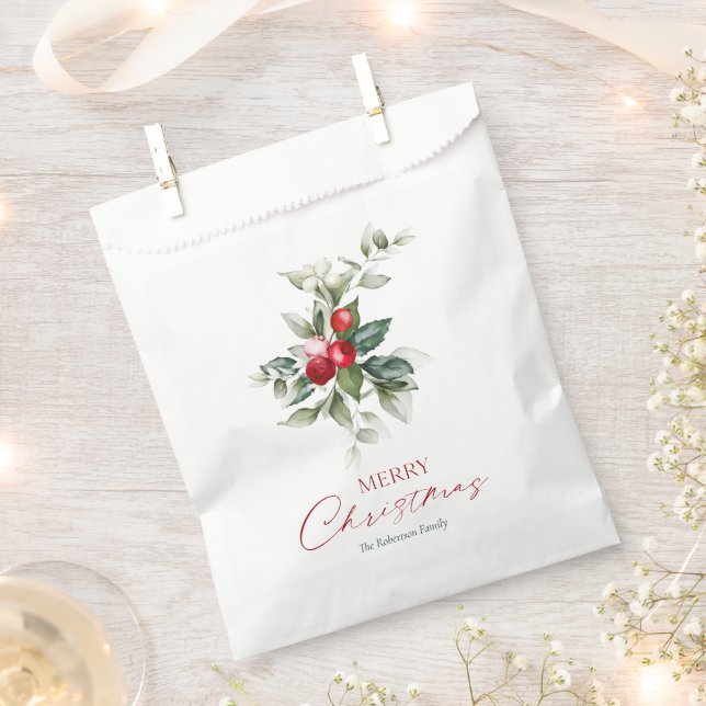 Elegant Christmas Holly Geschenktütchen (Ausgeschnitten)