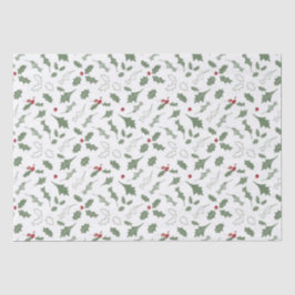 ELEGANT CHRISTMAS HOLLY SEIDENPAPIER