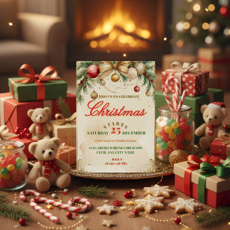 Elegant Christmas Invitation Card Folieneinladung