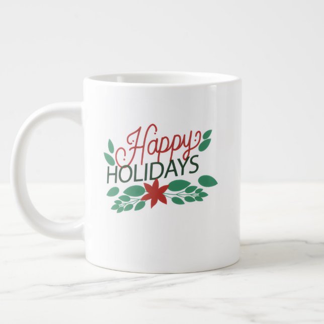 Elegant Christmas Mug – Classic Holiday Coffee & T Jumbo-Tasse (Links)