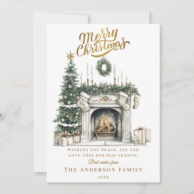 Elegant Christmas Party Holiday Card Feiertagskarte (Vorderseite)