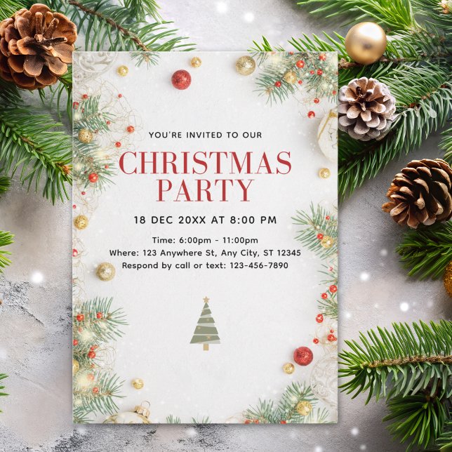 Elegant Christmas Party Invitation with Holiday  Einladung (Von Creator hochgeladen)