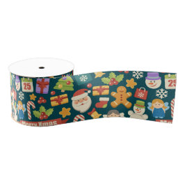Elegant Christmas Pattern- Merry Christmas Design Ripsband