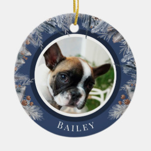 Elegant Christmas Pet Photo Keramik Ornament