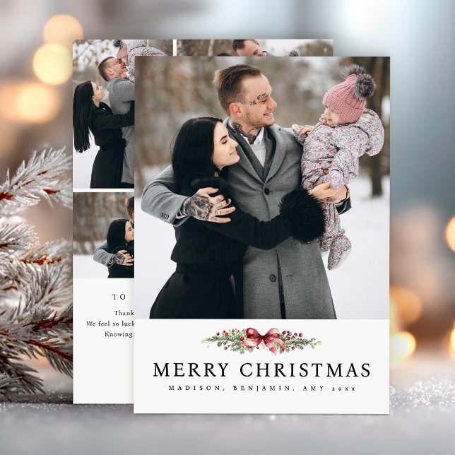 Elegant Christmas Photo Collage Simple  Feiertagskarte (Von Creator hochgeladen)