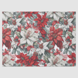 Elegant Christmas Pointsettias Seidenpapier