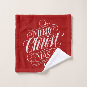 Elegant CHRISTmas Religiöse Kalligrafie Roter Ski Waschlappen
