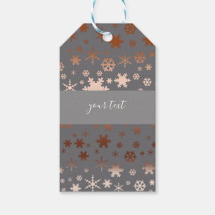 Elegant Christmas snowflake pattern rose gold Geschenkanhänger