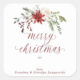 Elegant Christmas Stickers for Gifts Watercolor