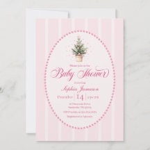 Elegant Christmas Tree Baby Shower Invitation