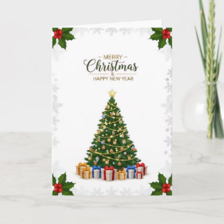 Elegant Christmas Tree & Holiday Wishes Card Karte
