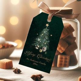 Elegant Christmas Tree Merry Christmas Geschenkanhänger