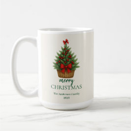 Elegant Christmas Tree – Red Ribbon Kaffeetasse