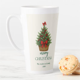 Elegant Christmas Tree – Red Ribbon Milchtasse