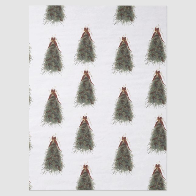 Elegant Christmas Tree Tissue Paper Seidenpapier (Vorderseite)