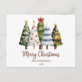 Elegant Christmas Trees Holiday Season Postkarte