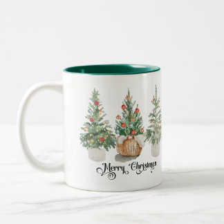 Elegant Christmas Trees Holiday Zweifarbige Tasse