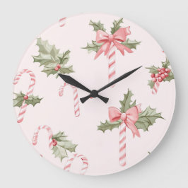 Elegant Christmas Wall Clock – Festive Winter Time Große Wanduhr
