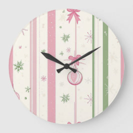 Elegant Christmas Wall Clock – Festive Winter Time Große Wanduhr