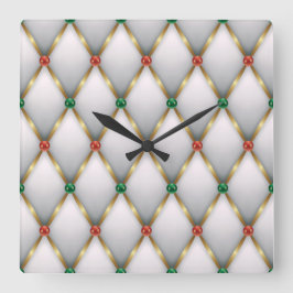 Elegant Christmas Wall Clock – Festive Winter Time Quadratische Wanduhr