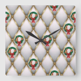 Elegant Christmas Wall Clock – Festive Winter Time Quadratische Wanduhr