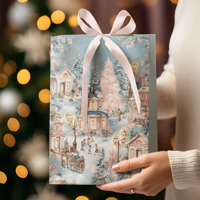 Elegant Christmas Whimsical Village | Gift Bag Mittlere Geschenktüte (Von Creator hochgeladen)