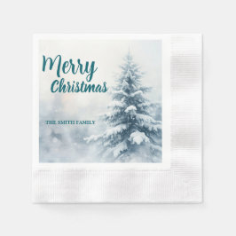 Elegant Christmas Xmas winter pine tree forest Hol Serviette