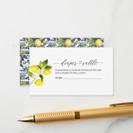 Elegant Citrus Lemon Wasserfarben Babydusche Winze Begleitkarte