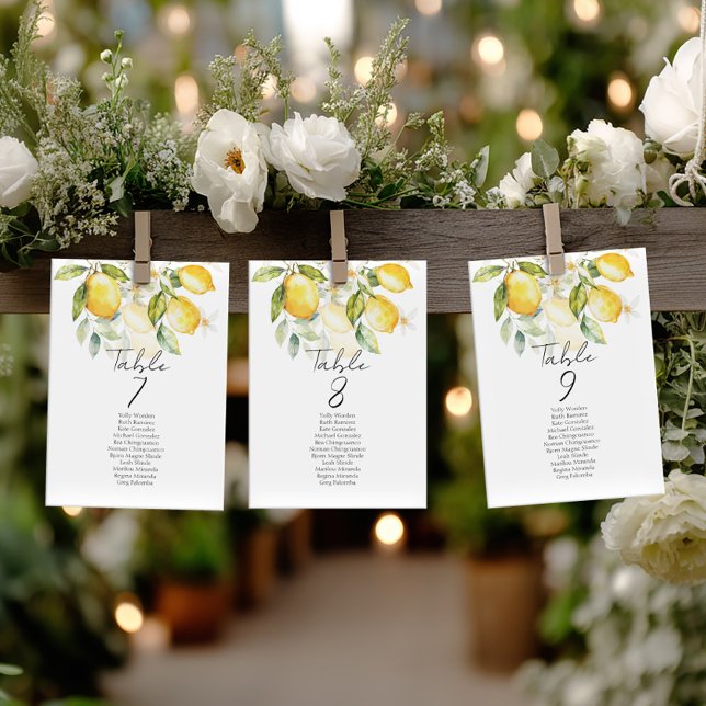 Elegant citrus table number seating chart cards (Von Creator hochgeladen)