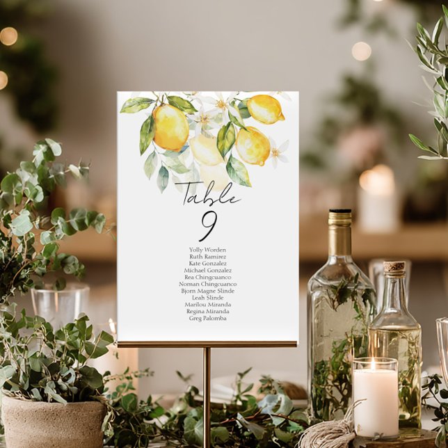 Elegant citrus table number seating chart cards (Von Creator hochgeladen)