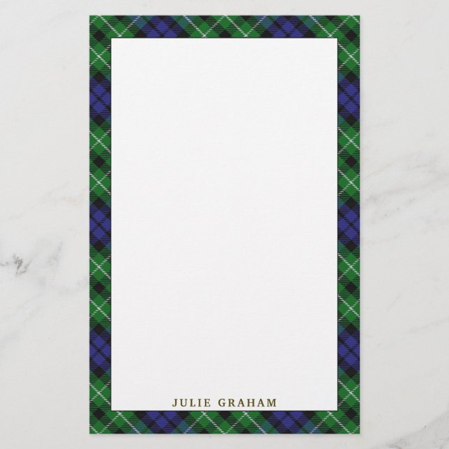 Elegant Clan Graham Tartan Kariert Briefpapier (Vorderseite)