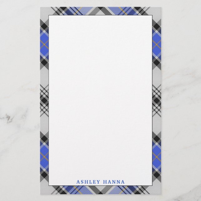 Elegant Clan Hannay Tartan Kariert Briefpapier (Vorderseite)