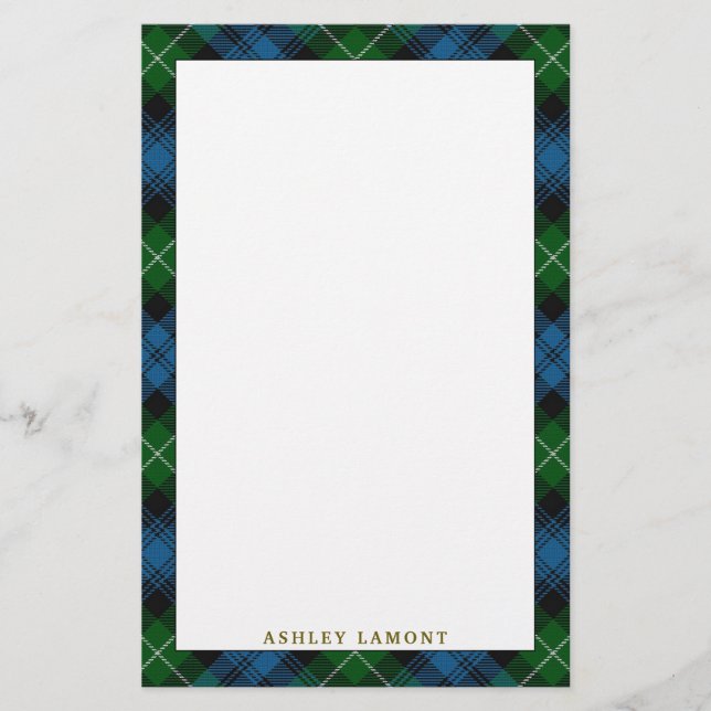 Elegant Clan Lamont Tartan Kariert Briefpapier (Vorderseite)