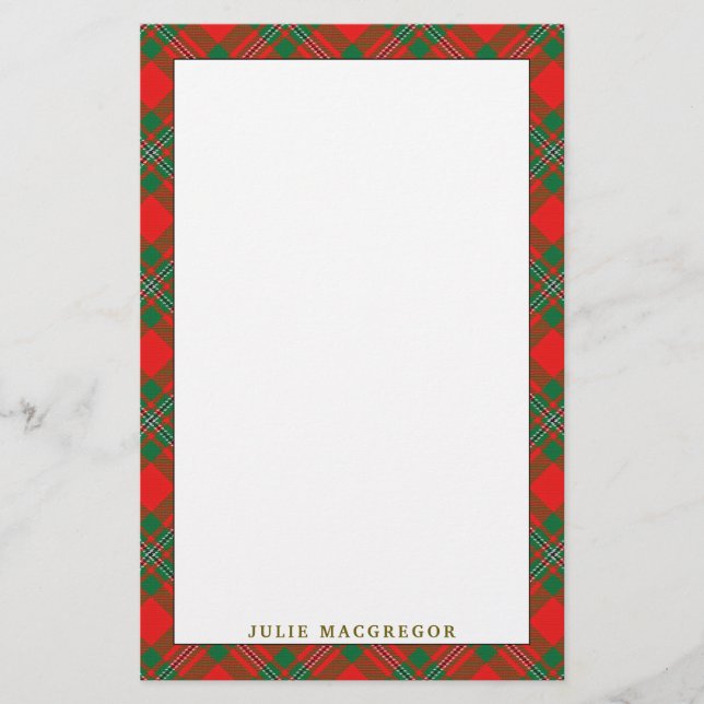 Elegant Clan MacGregor Tartan Kariert Briefpapier (Vorderseite)