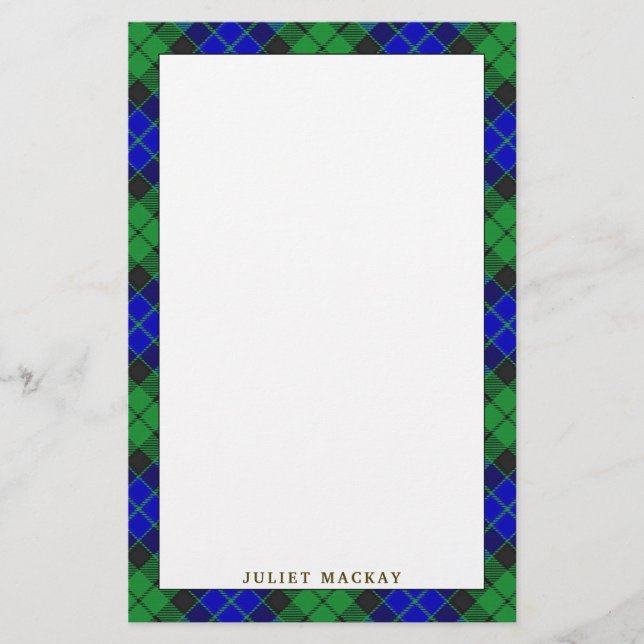 Elegant Clan MacKay Tartan Kariert Briefpapier (Vorderseite)
