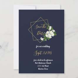Elegant Class Navy Geometric Save the Date Einladung