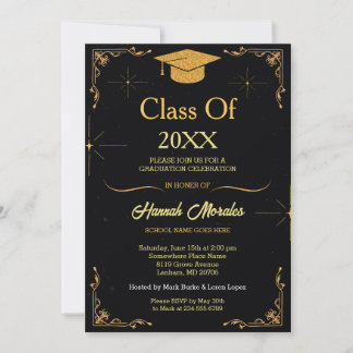 Elegant Class of 2024 Grad Cap Abschluss Einladung