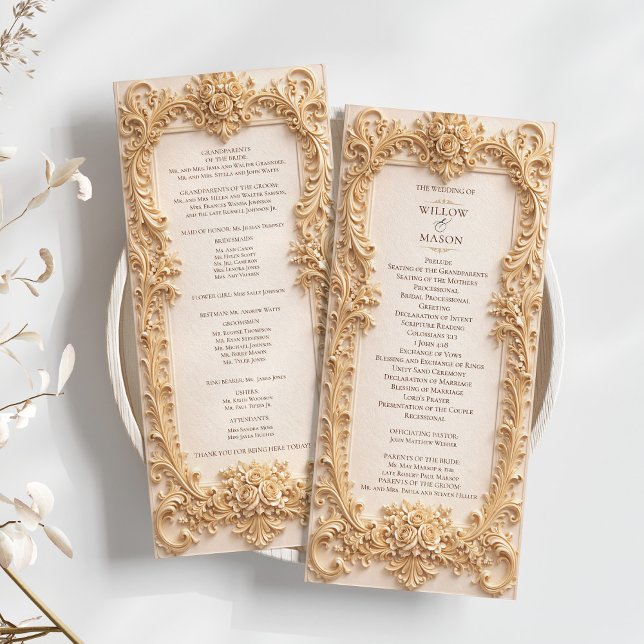 Elegant Classic Baroque Frame Wedding Program Programm (Elegant Classic Baroque Frame Wedding Program)