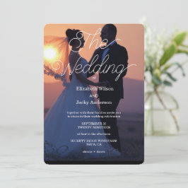 Elegant Classic Black and White Caligraphy Wedding Einladung