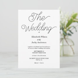 Elegant Classic Black and White Caligraphy Wedding Einladung