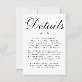 Elegant Classic Black and White Caligraphy Wedding RSVP Karte
