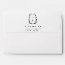 ELEGANT CLASSIC BLACK & WHITE Envelope