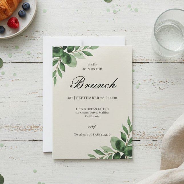 Elegant Classic Brunch Invitation Feiertagskarte (Von Creator hochgeladen)