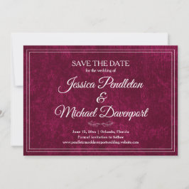 Elegant Classic Burgundy Berry Wedding Save Date Save The Date