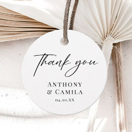 Elegant Classic Danke Hochzeit Geschenkanhänger