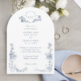 Elegant Classic Dusty Blue Einladung