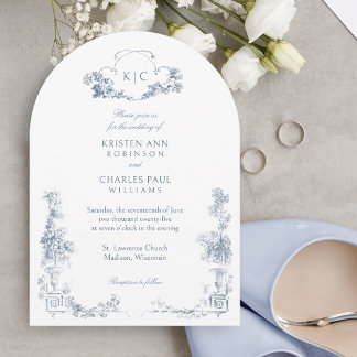 Elegant Classic Dusty Blue Einladung