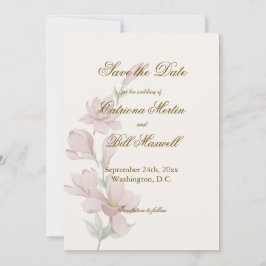 Elegant Classic Florals Save The Date Card Einladung
